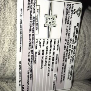 Real diamond promise ring set in white gold